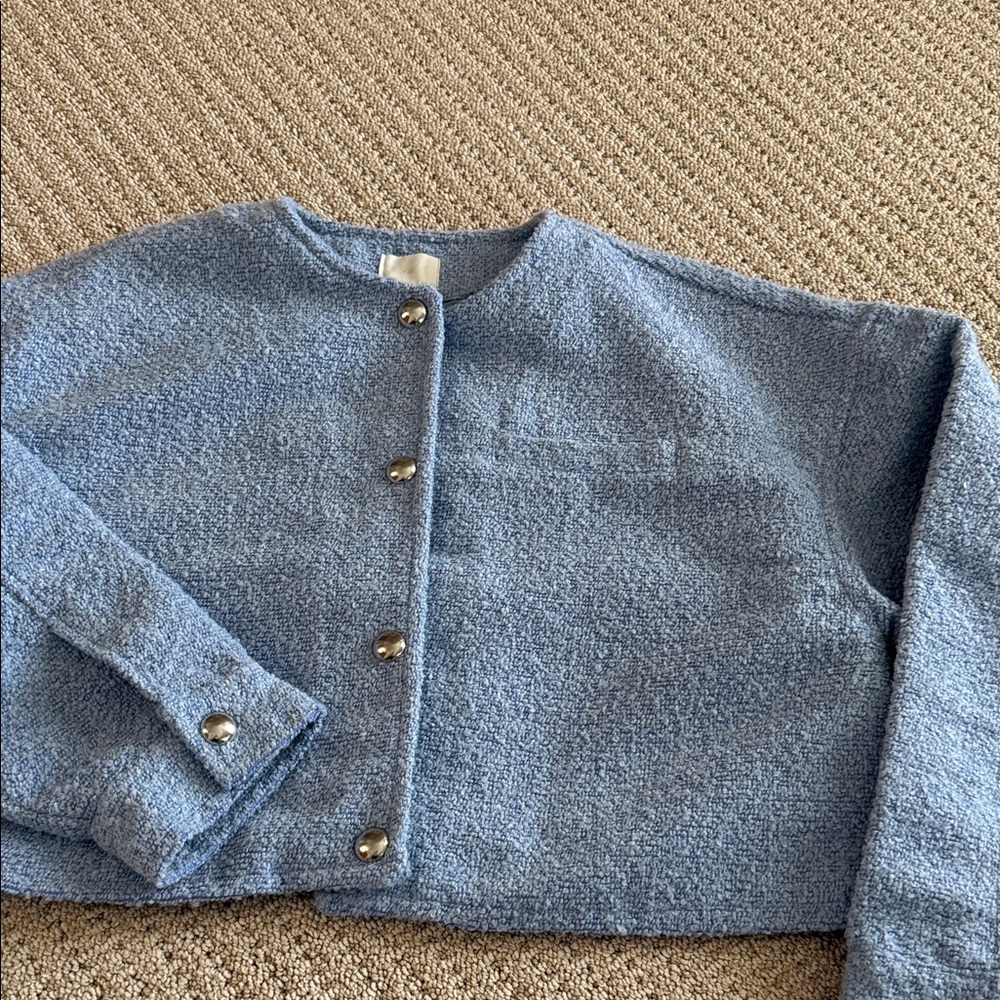 H&M Light Blue Textured Jacket